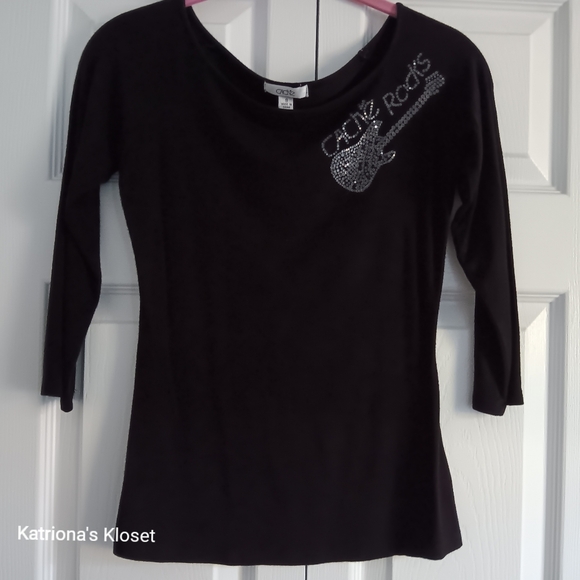 Cachè Rocks Sequin Guitar Top - Picture 4 of 7